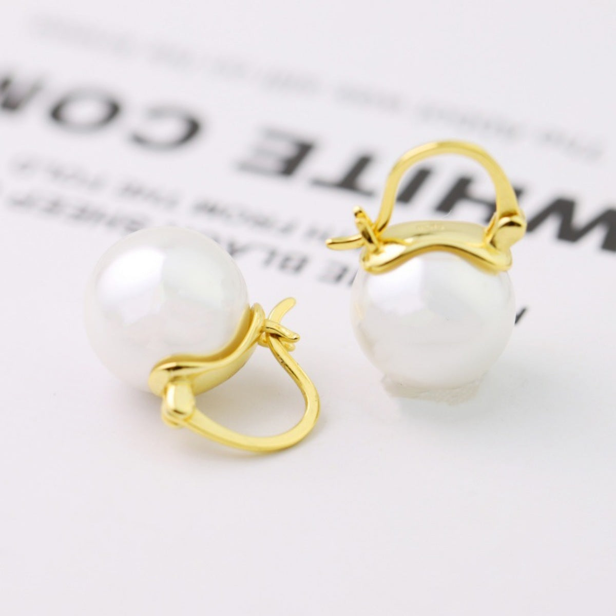 Trendsi 18K Gold-Plated Pearl Earrings -