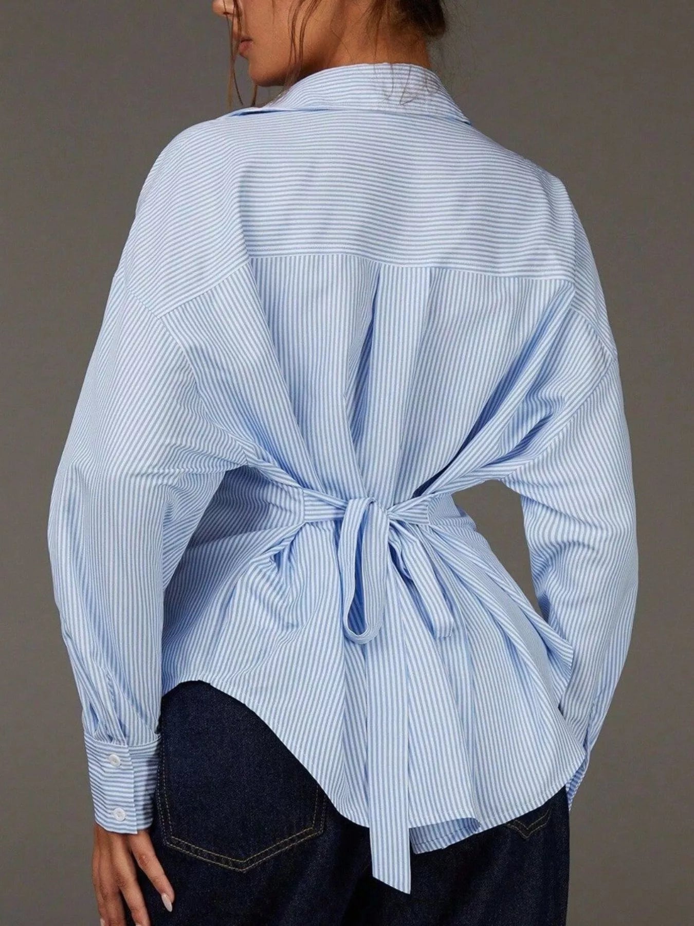 Trendsi Casual Striped Button-Down Shirt -