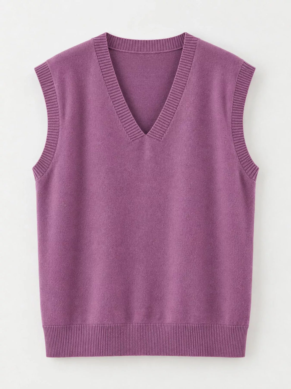 V-Neck Knit Sweater Vest — garment front