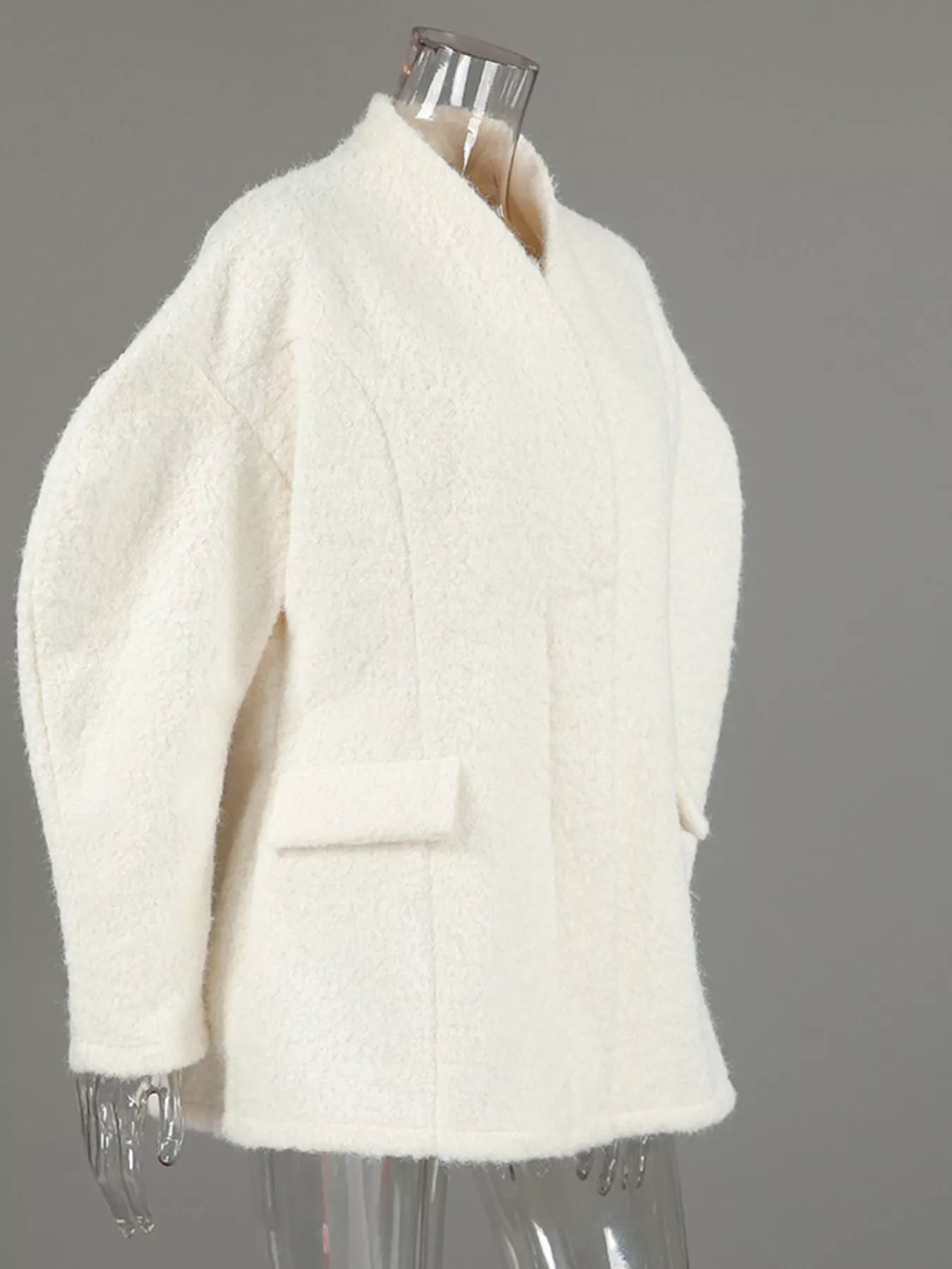 Trendsi Wool-Blend Leg-of-Mutton Sleeves Outerwear -
