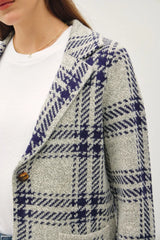 Trendsi Be Cool Plaid Long Sleeve Sweater Jacket with Front Patch Pockets -