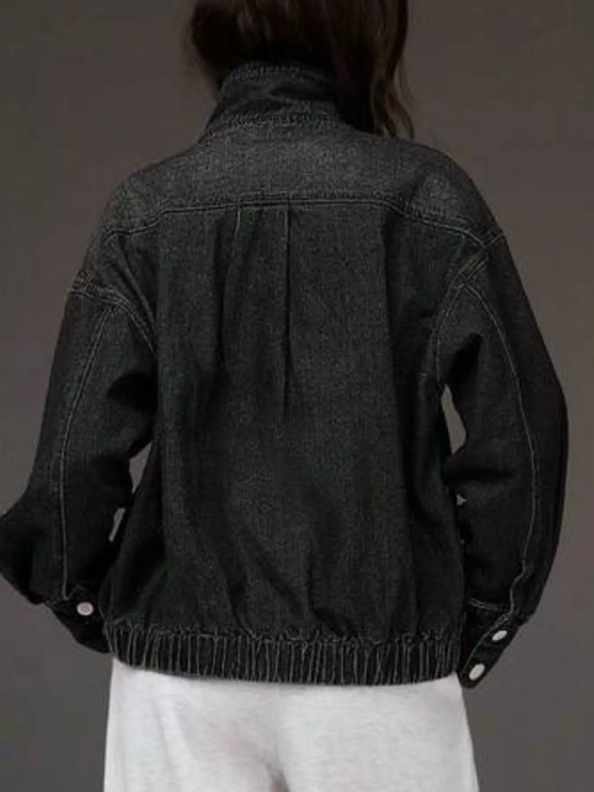 Denim-look jacket, black back