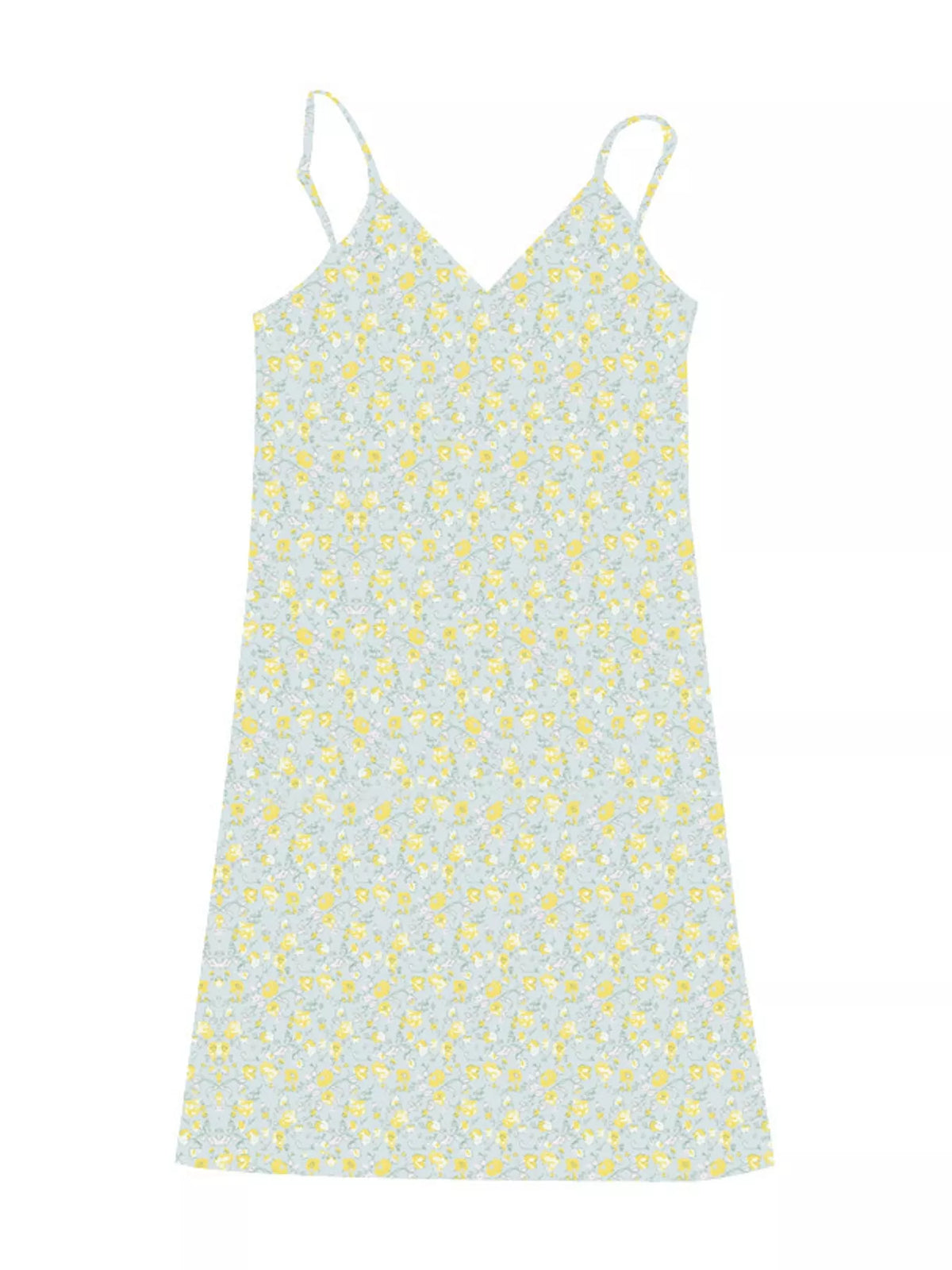 Women's Spaghetti Strap Mini Dress in blue — flat lay view