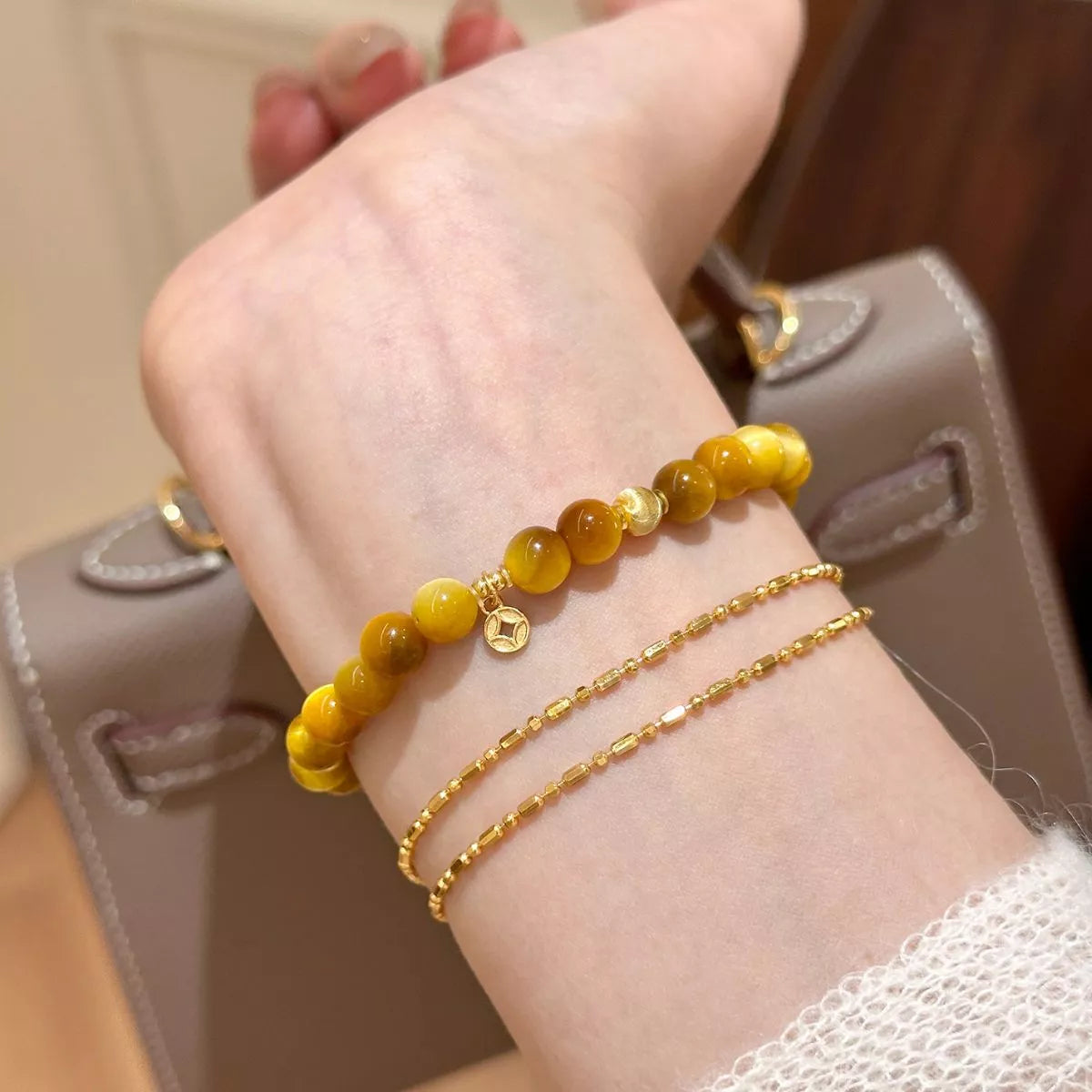 Trendsi Tiger Eye Beaded Bracelet -