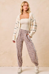 Trendsi BiBi Side Lines Leopard Track Pants -