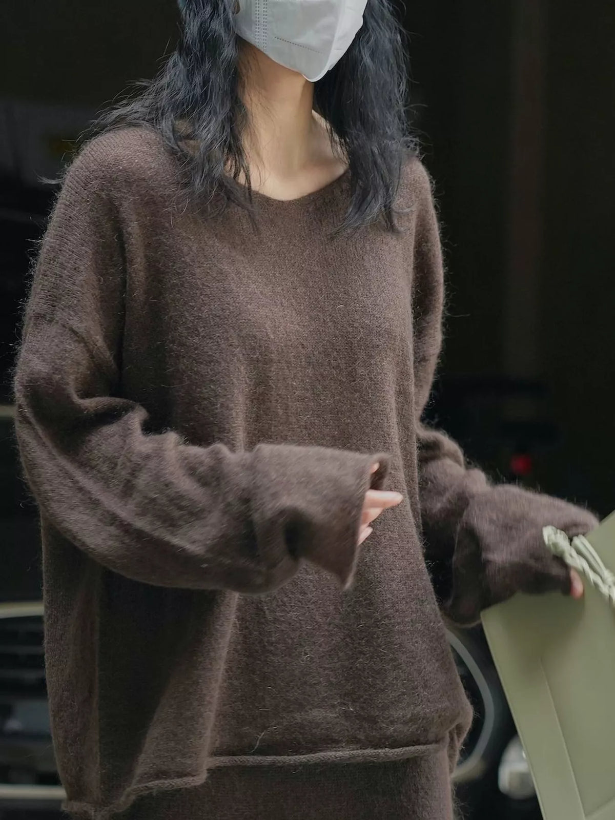 Brown round neck sweater
