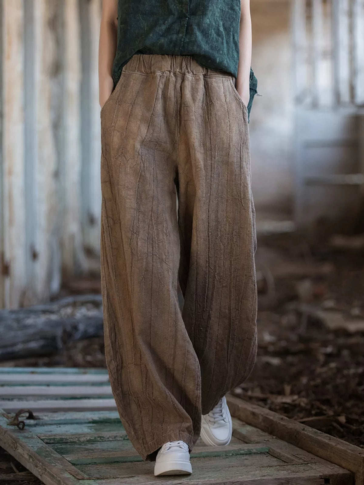 pants, front view on model