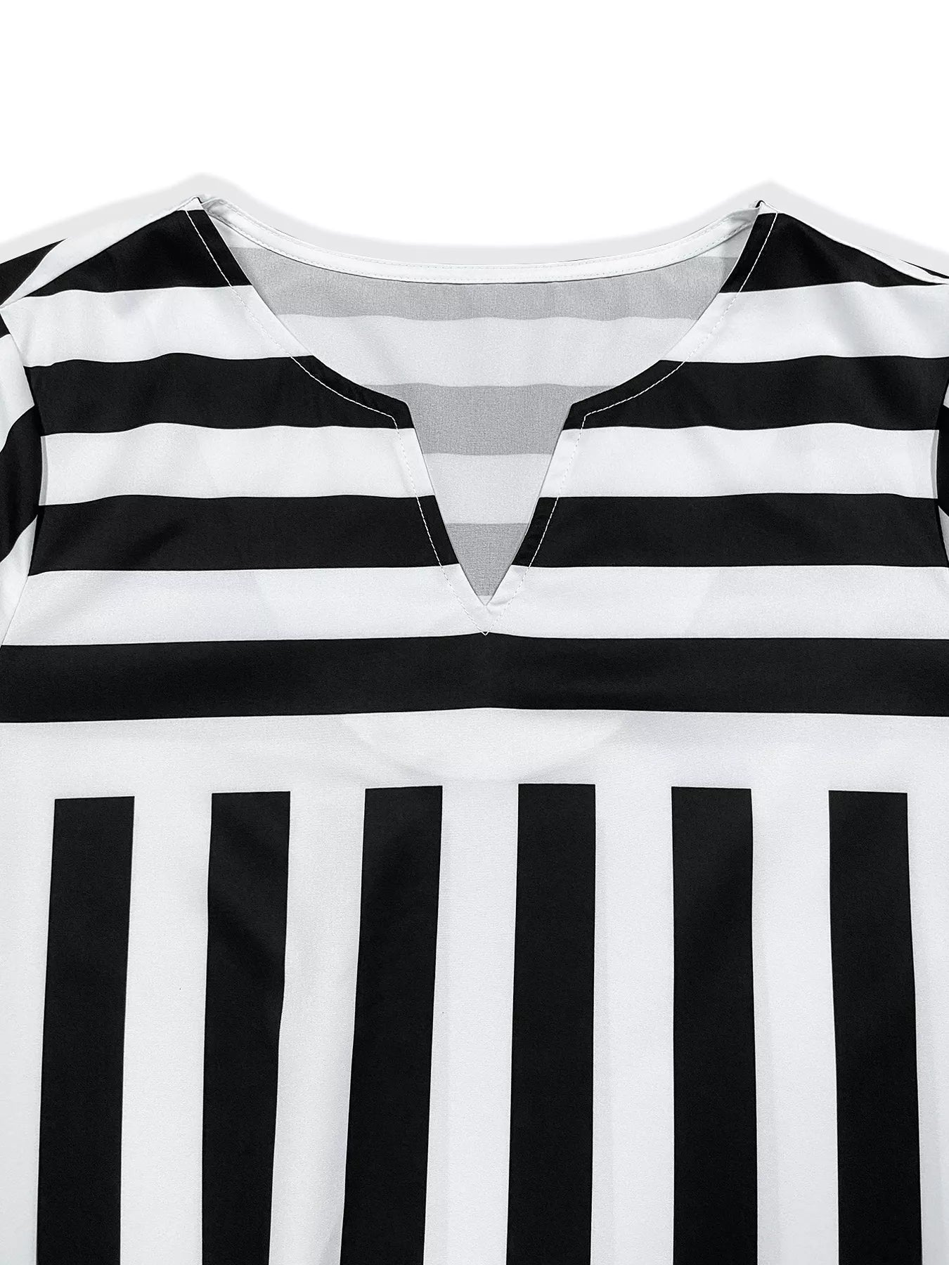 Trendsi Striped Notched Casual Mini Dress -