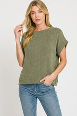 Trendsi Zenana Raised Rib Cap Sleeve Top -