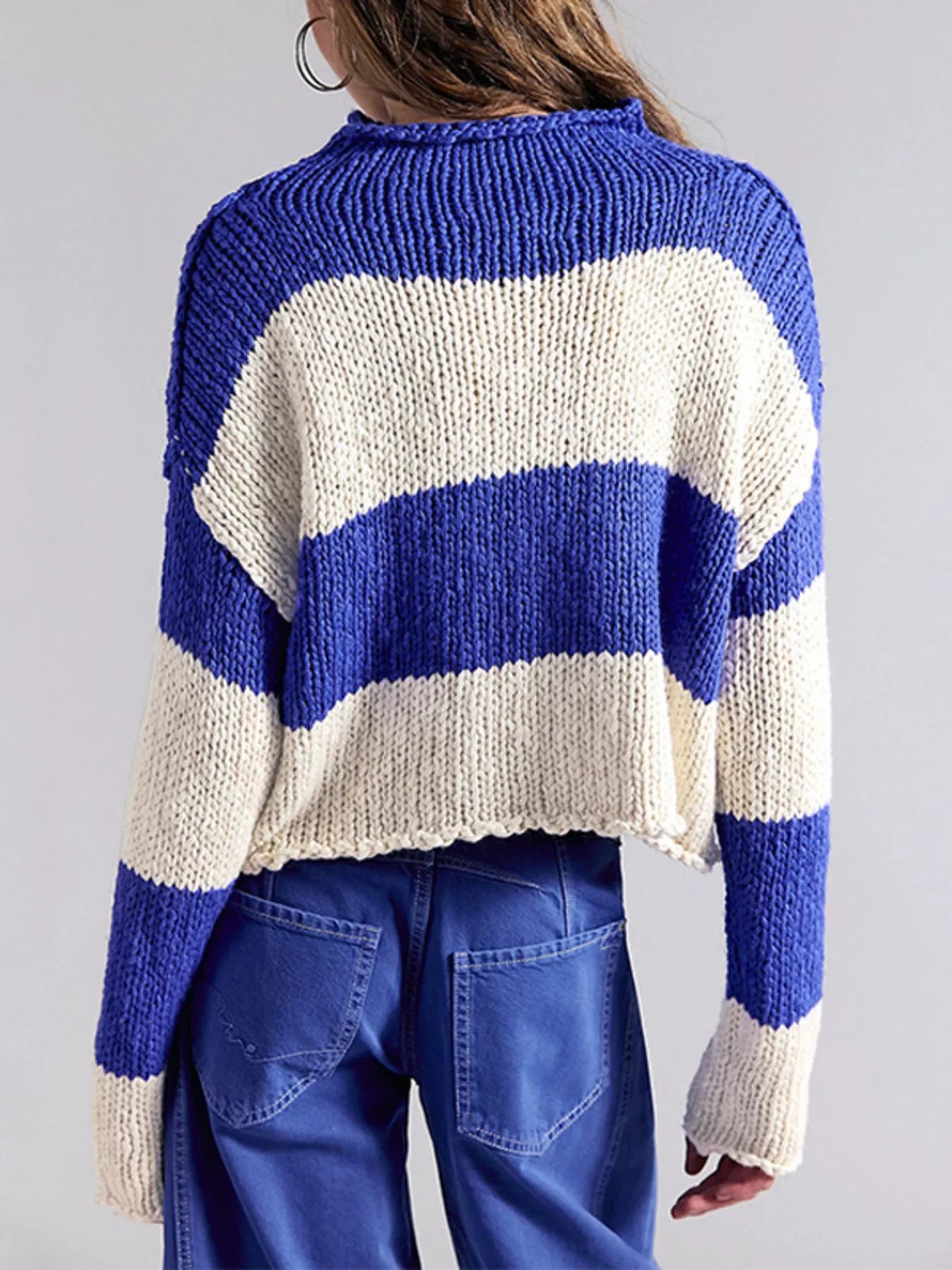 Trendsi Chunky Knit Striped Sweater -