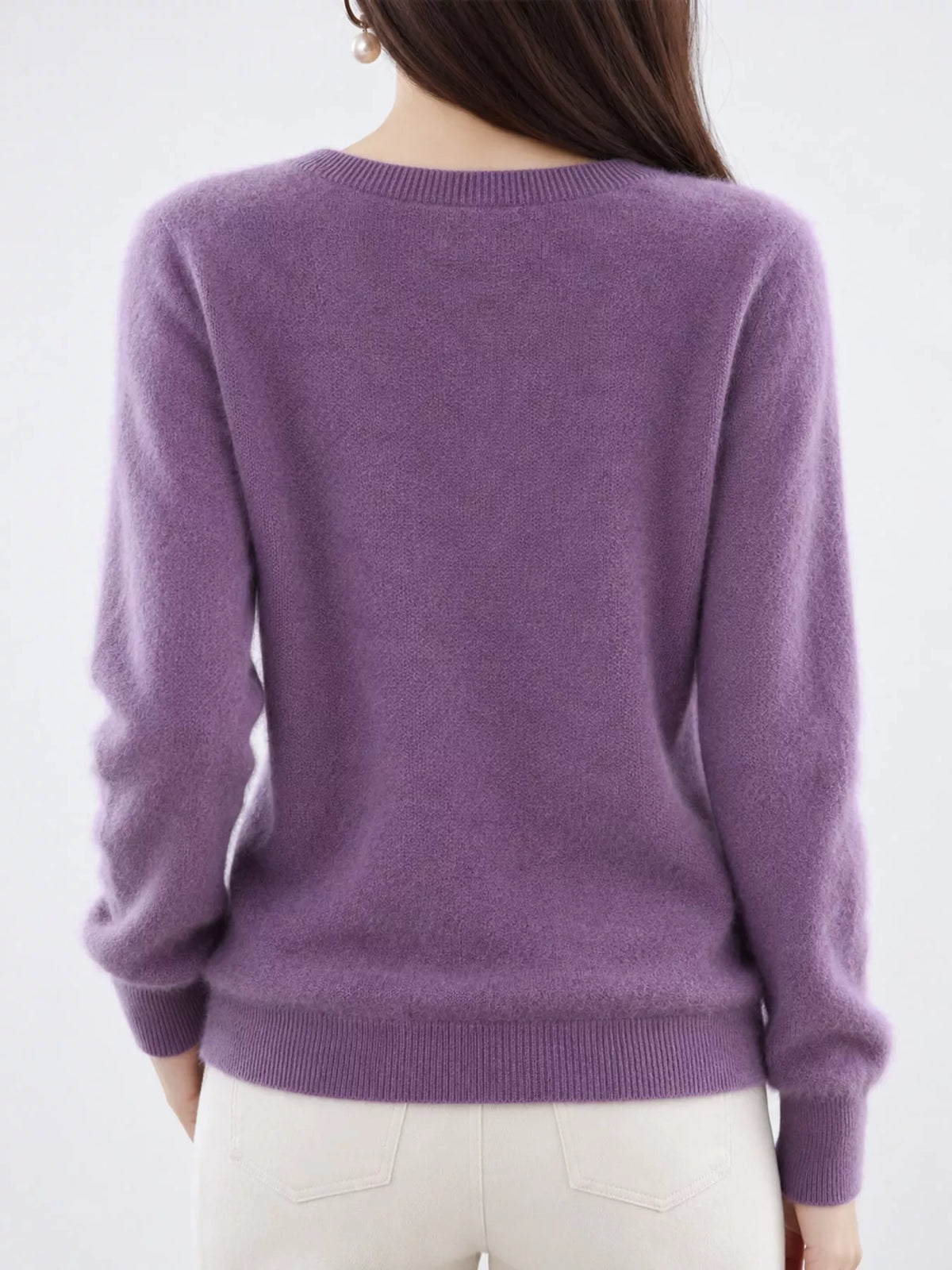 Ribbed cardigan, purple back