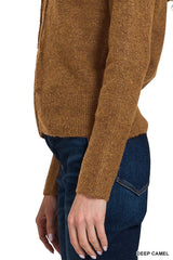 Trendsi Zenana Drawstring Zip Up Hooded Cardigan - Shirts