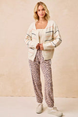 Trendsi BiBi Side Lines Leopard Track Pants -