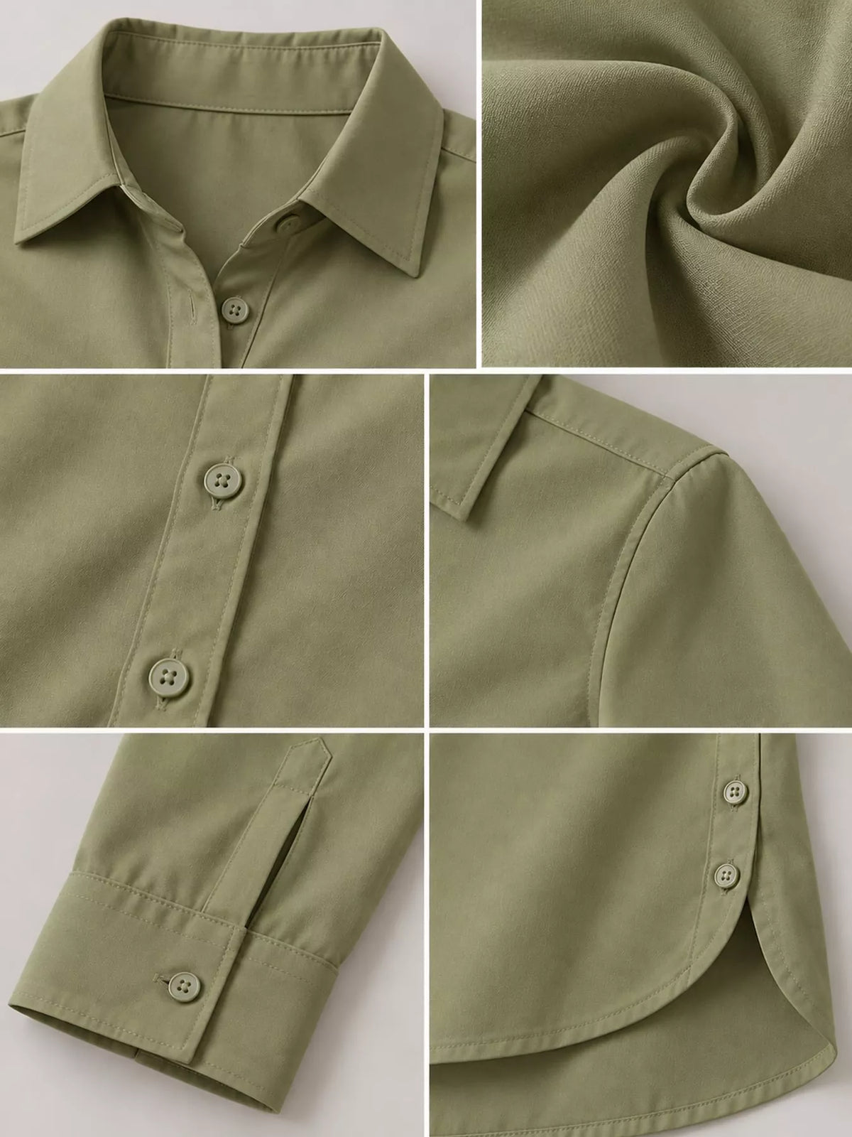 Button-Up Long Sleeve Shirt — garment construction details