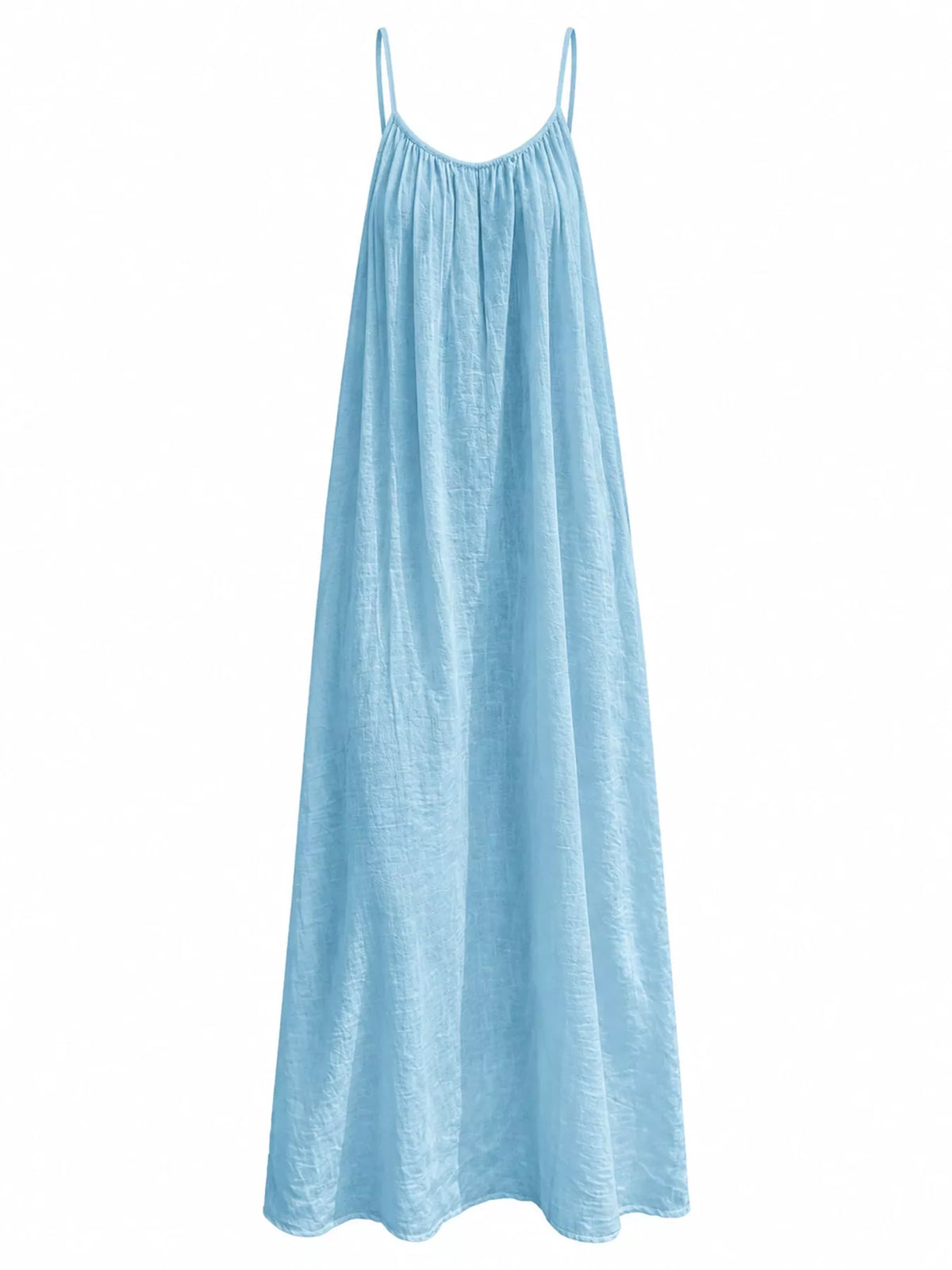 Backless Spaghetti Strap Maxi Dress — garment front