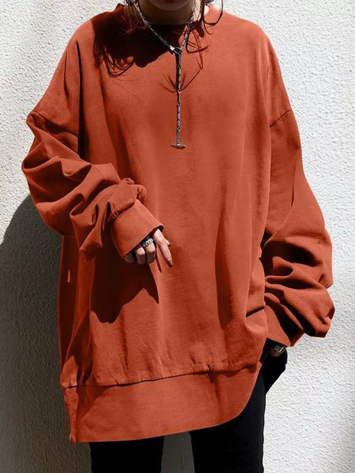 Orange Red relaxed sweatshirt