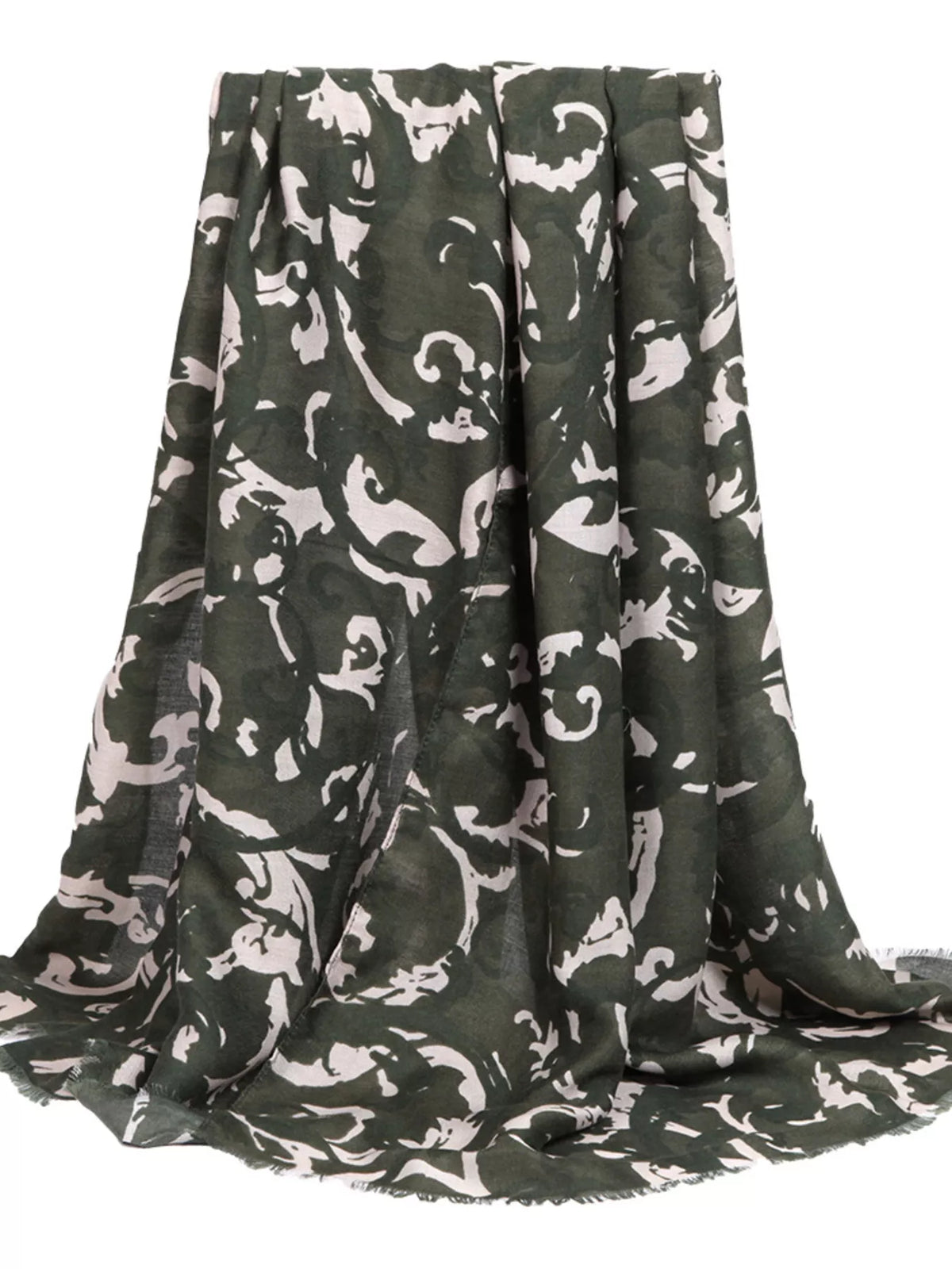Botanical Print Fringed Scarf, product view