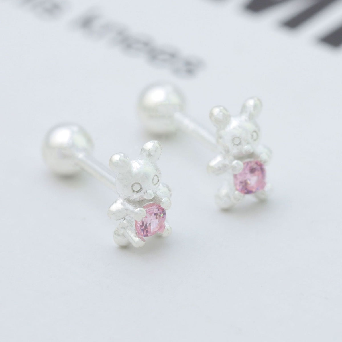Trendsi 925 Sterling Silver Bear Stud Earrings -