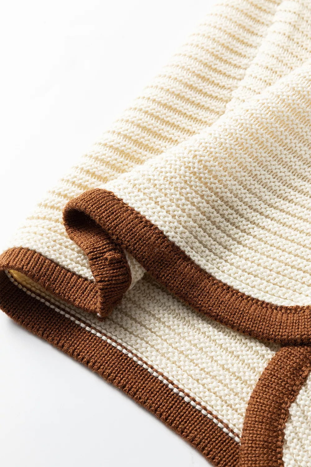 Trendsi Contrast Trim Tie-Front Sweater Vest -