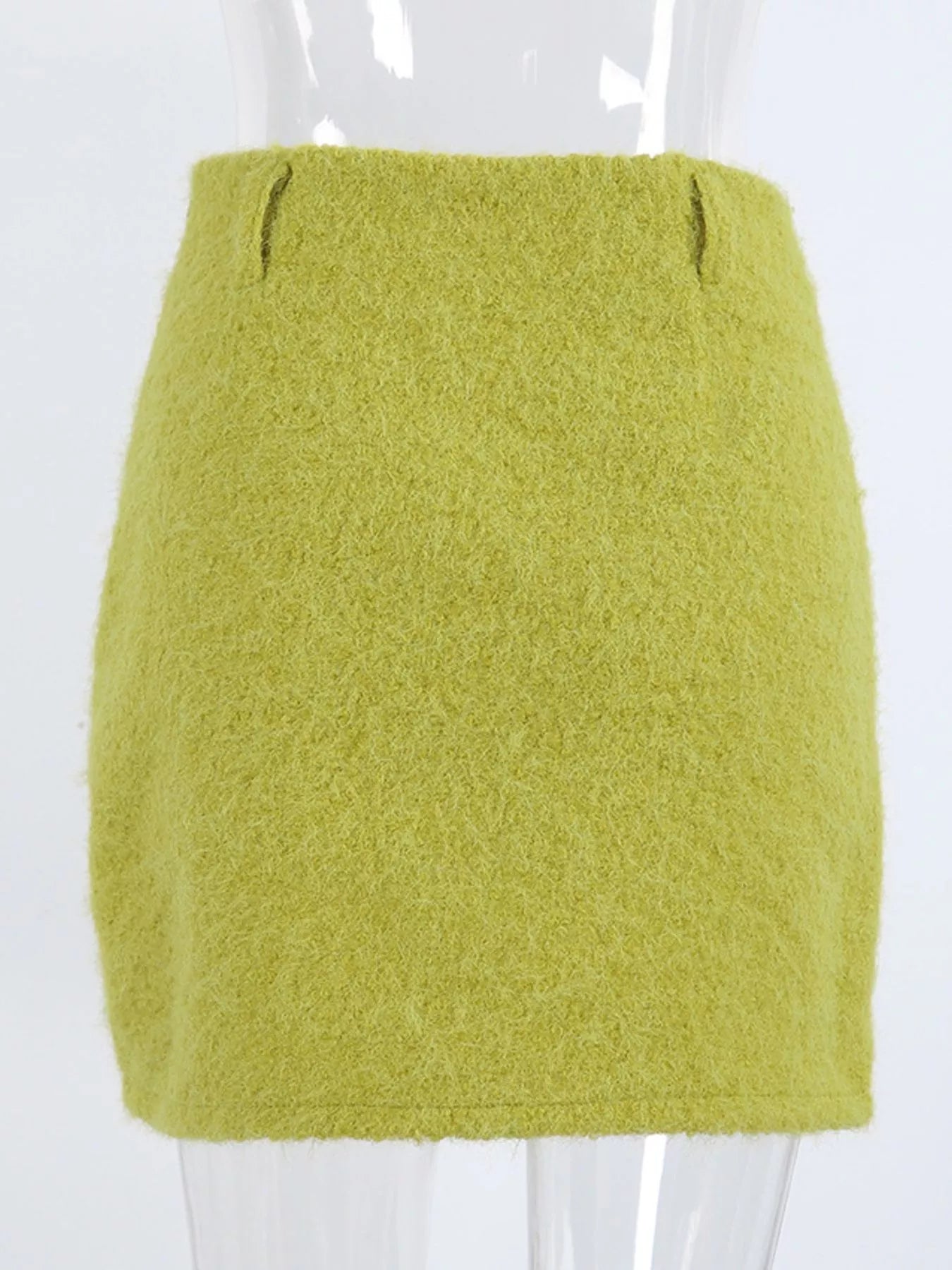 Trendsi Textured Mini Skirt with Front Slit -
