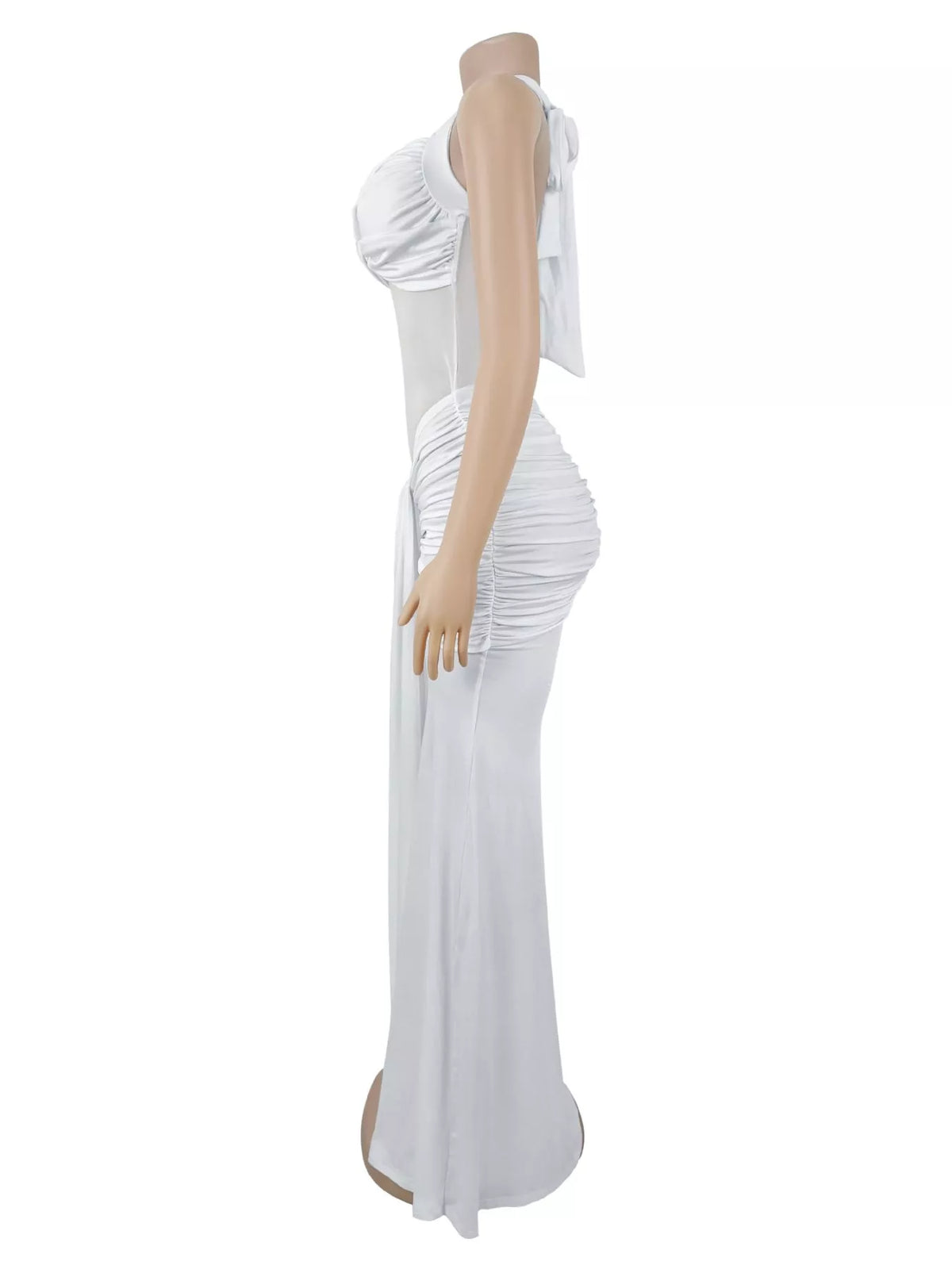 Trendsi Twisted Front Ruched Bodycon Maxi Dress -