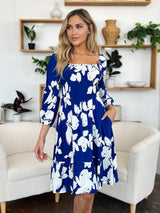 Trendsi Double Take Full Size Floral Ruffle Hem Smocked Dress with Pockets -