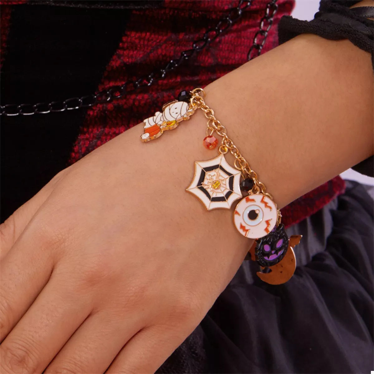 Trendsi 18K Gold-Plated Halloween Charm Bracelet -
