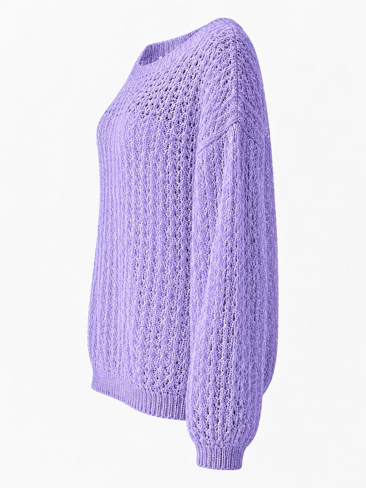Purple openwork knit cover-up top