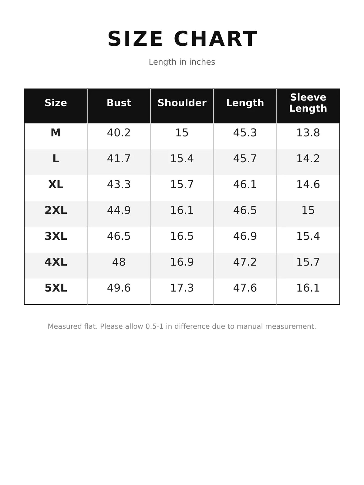 Size chart for lace overlay dress and chiffon cardigan set