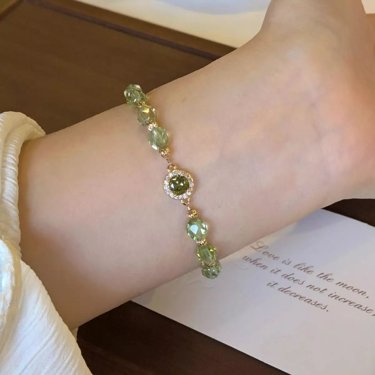 Trendsi 18K Gold-Plated Zircon Bead Bracelet -