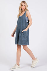 Trendsi Mittoshop Low Scoop Neck Tank Washed French Terry Romper -