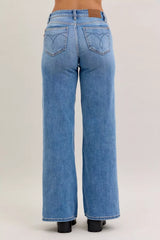 Trendsi Judy Blue Mid Rise Retro Wide Leg Jeans -