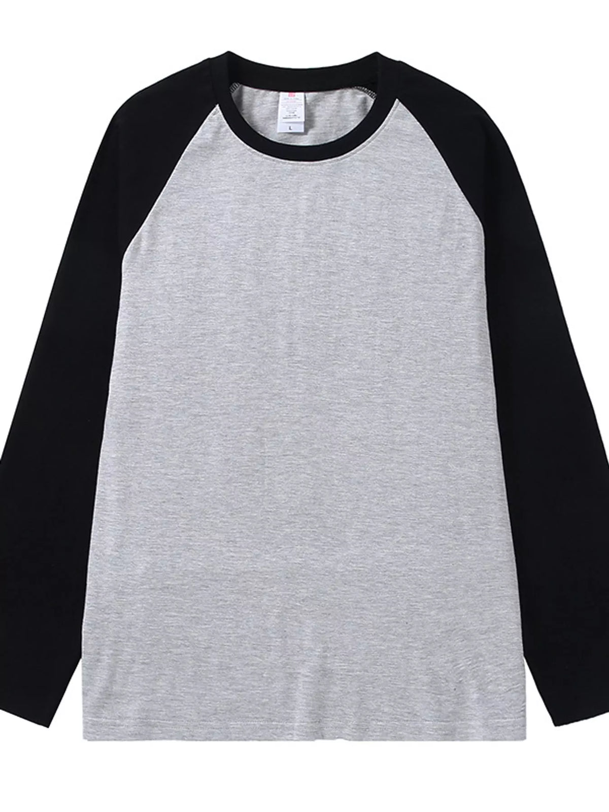 Gray And Black - Black Sleeves contrast raglan long sleeve t-shirt