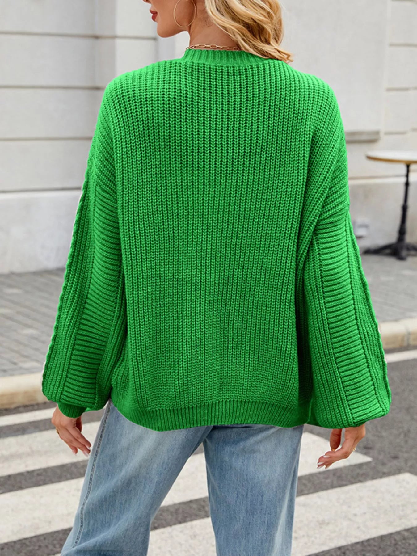 Trendsi Cable Knit Button-Up Cardigan -