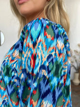 Trendsi Double Take Full Size Printed Balloon Sleeve Blouse -