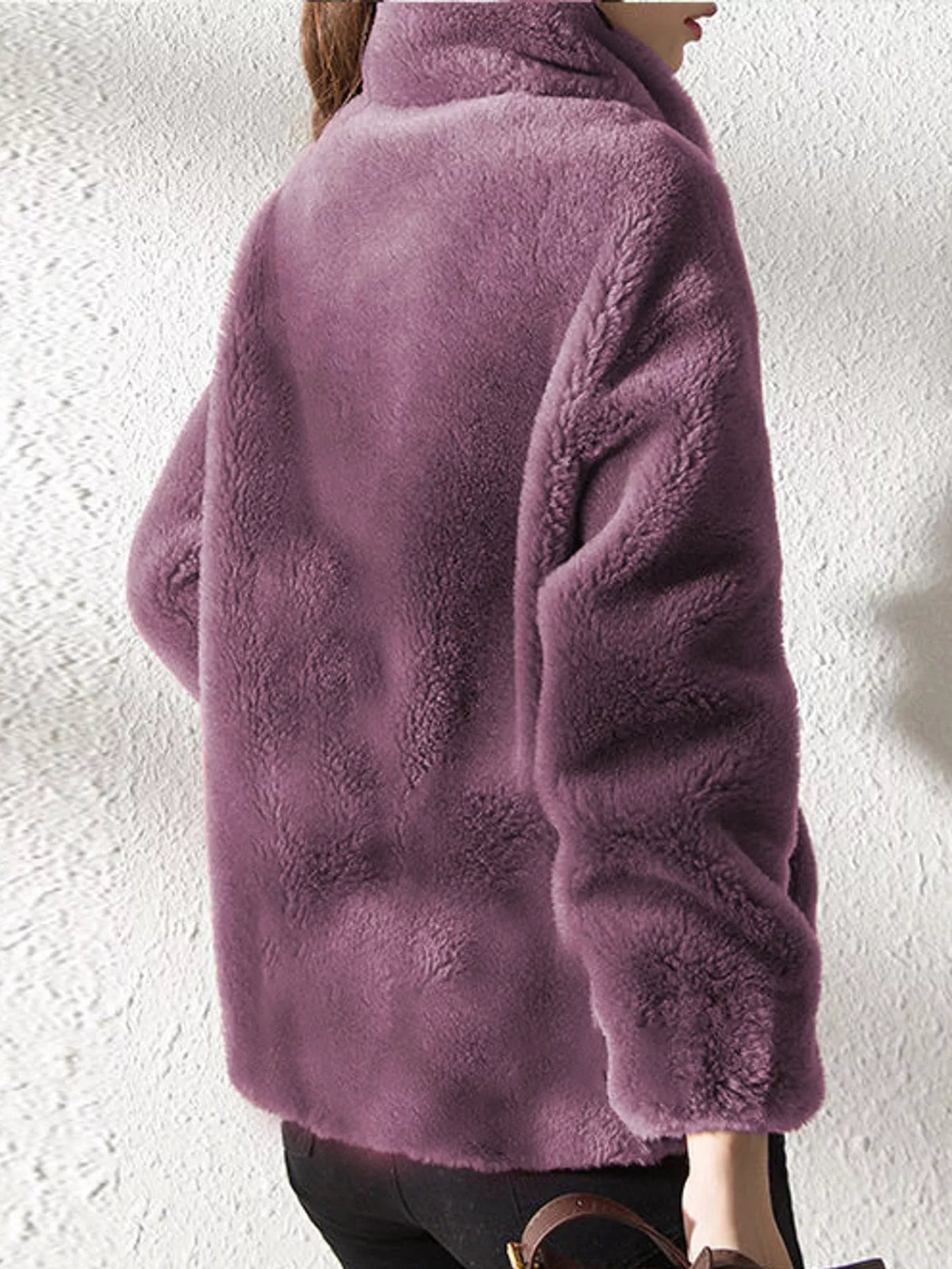 Faux-fur jacket, purple back