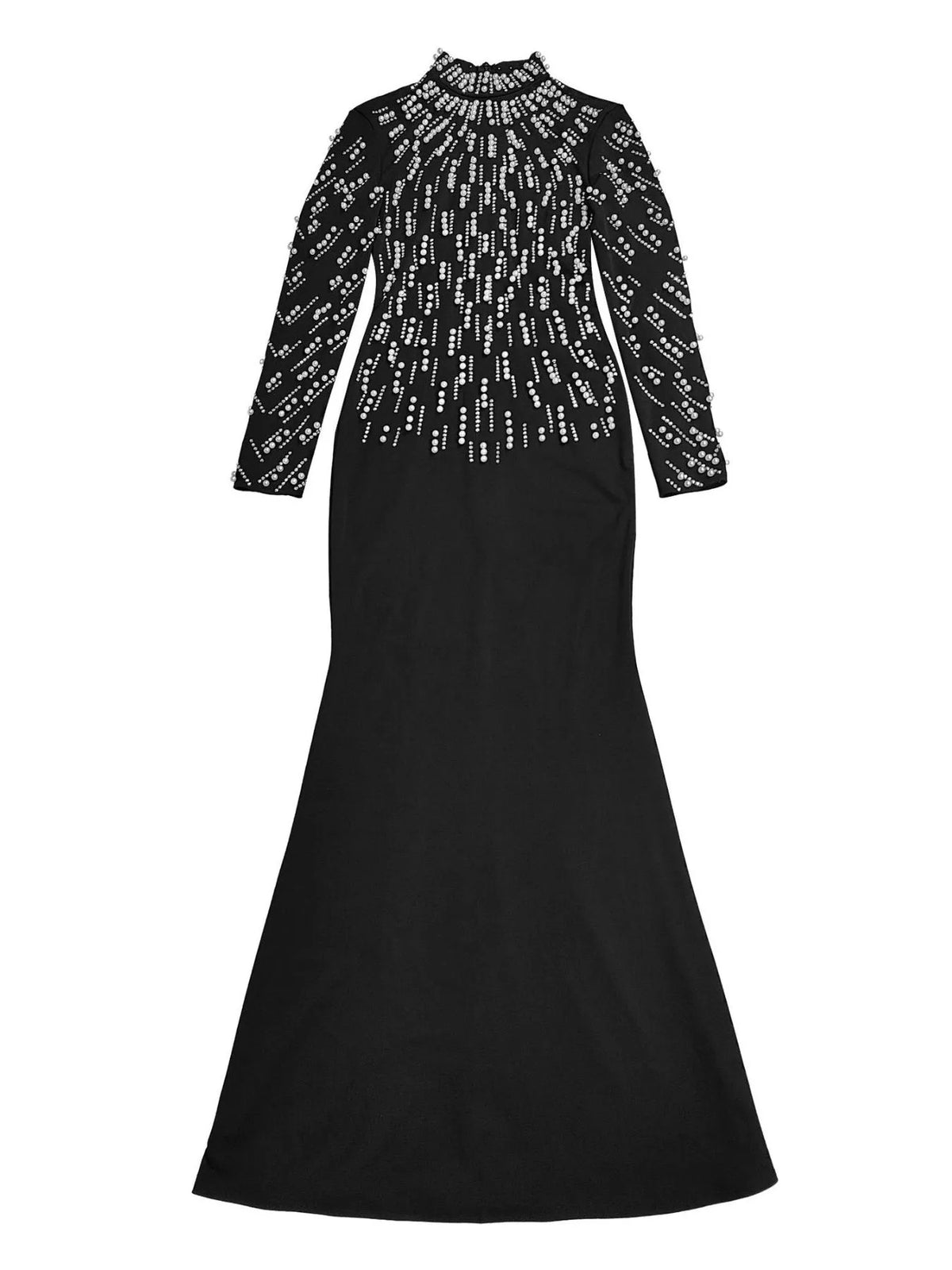 Trendsi Pearl Detail Mock Neck Maxi Dress -