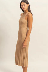 Trendsi HYFVE Round Neck Bodycon Ribbed Knit Dress -