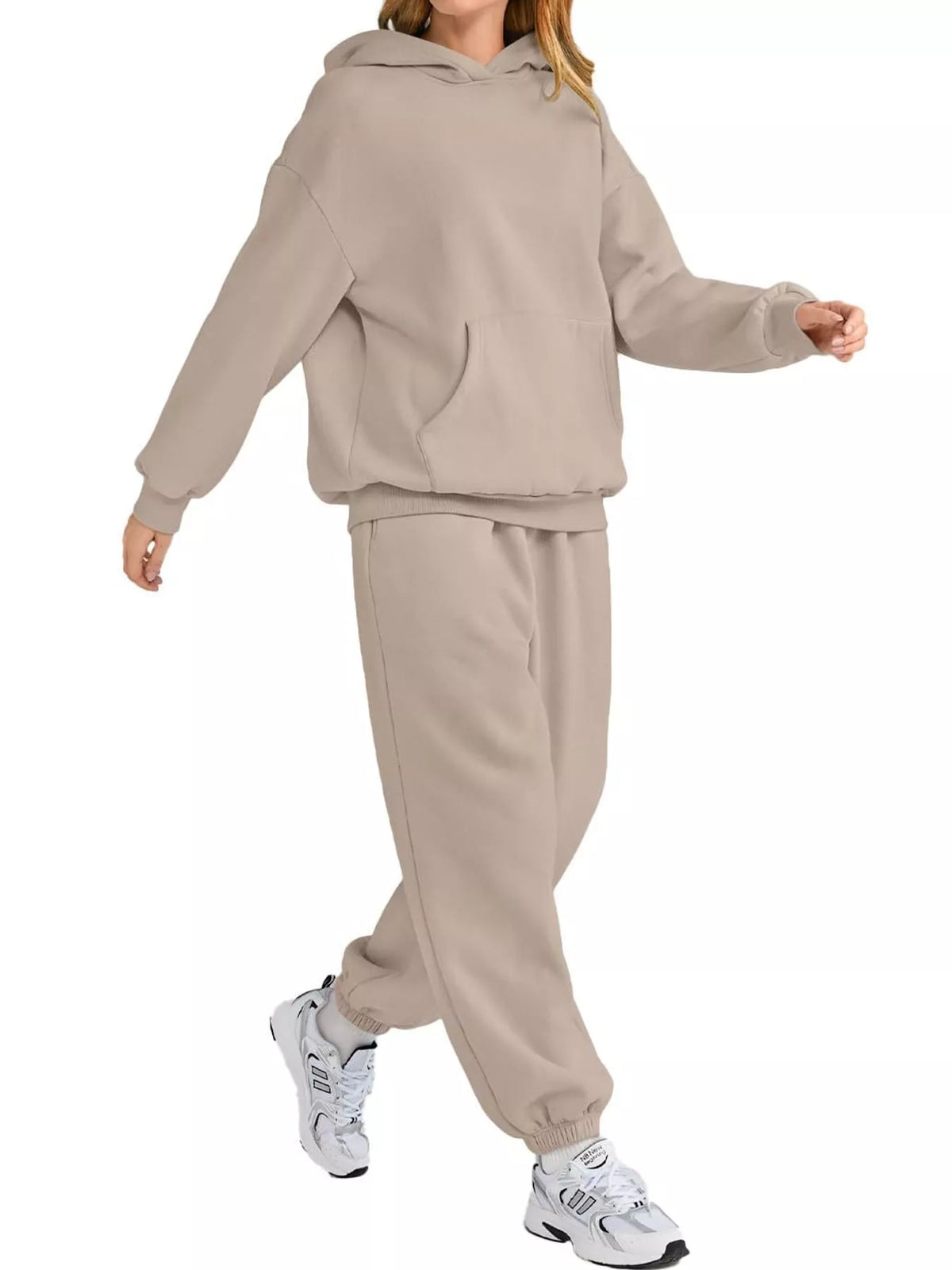 Kangaroo Pocket Hoodie and Joggers Set — front view
