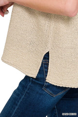 Trendsi Zenana Oversized Crew Neck Sweater Vest -