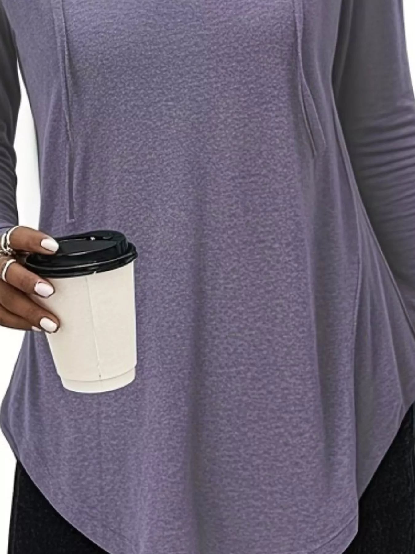 Trendsi Full Size Drawstring Long Sleeve Hooded Top Plus Size -