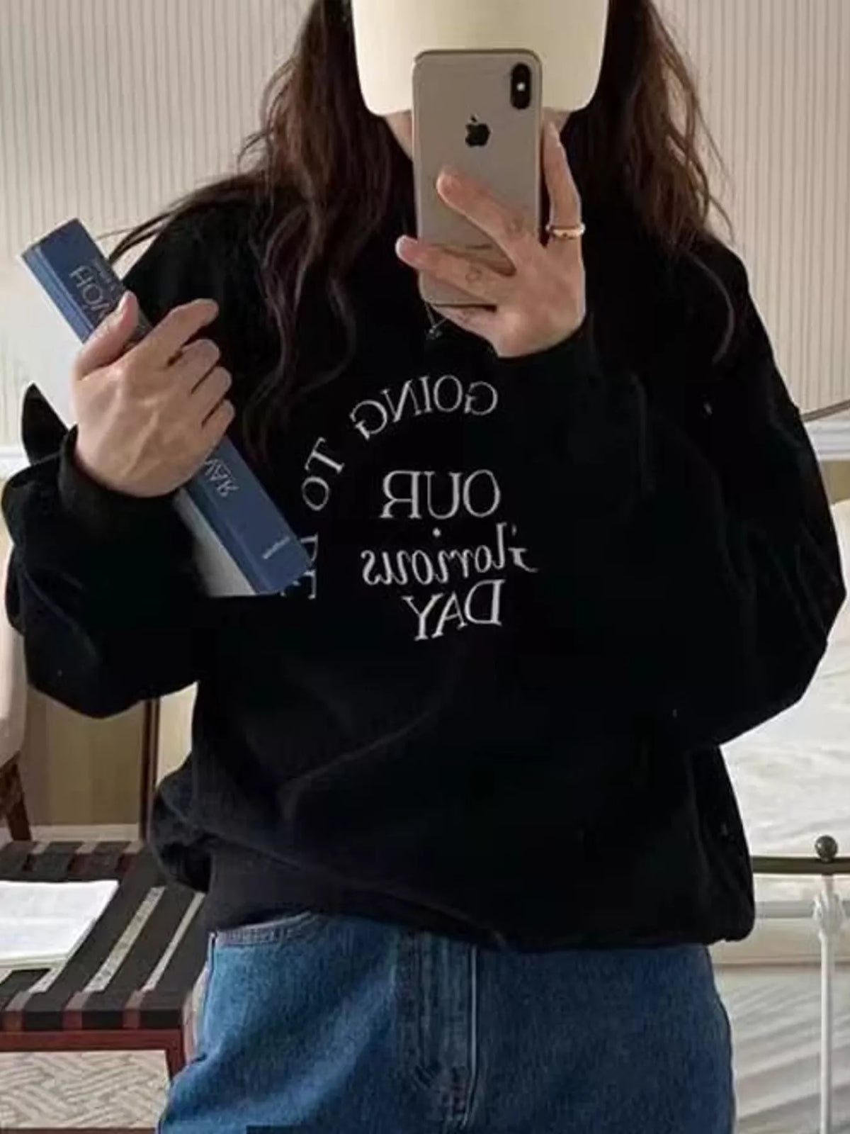 Oversized Graphic Crewneck Sweatshirt — front view