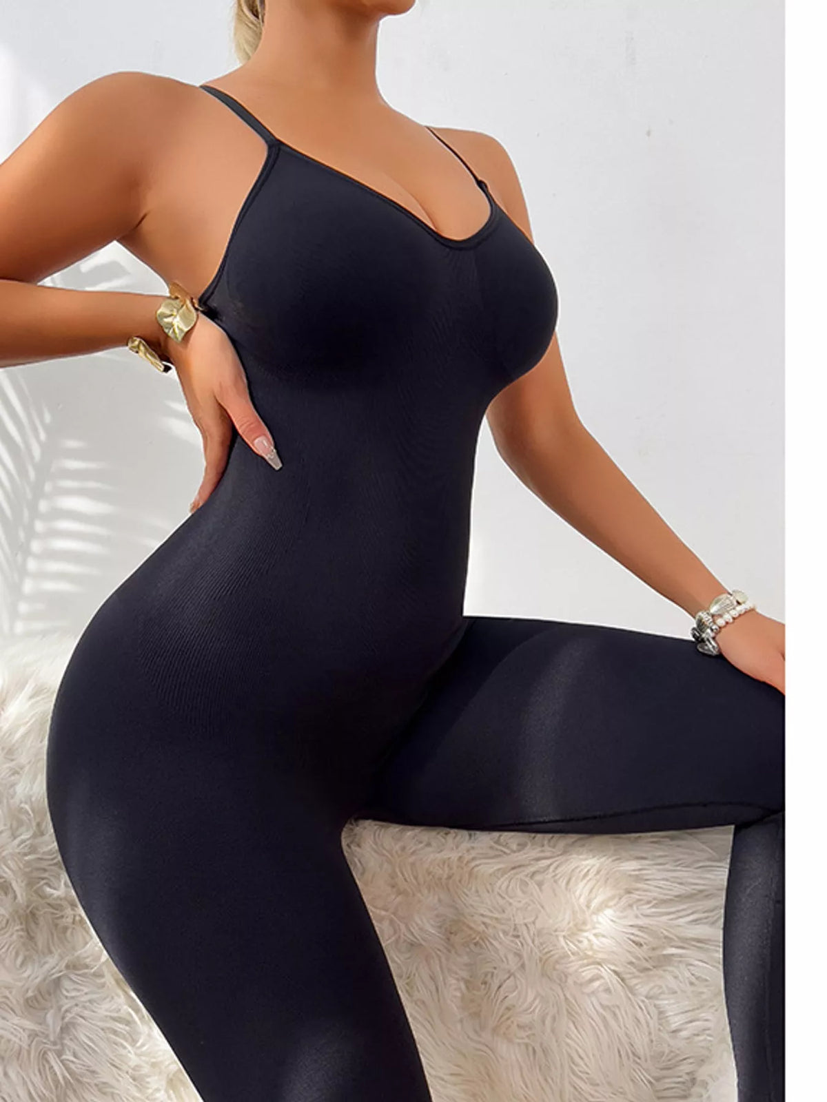 Spaghetti-strap jumpsuit, garment detail