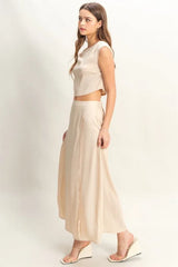 Trendsi HYFVE Sleeveless Top and Maxi Skirt Set -