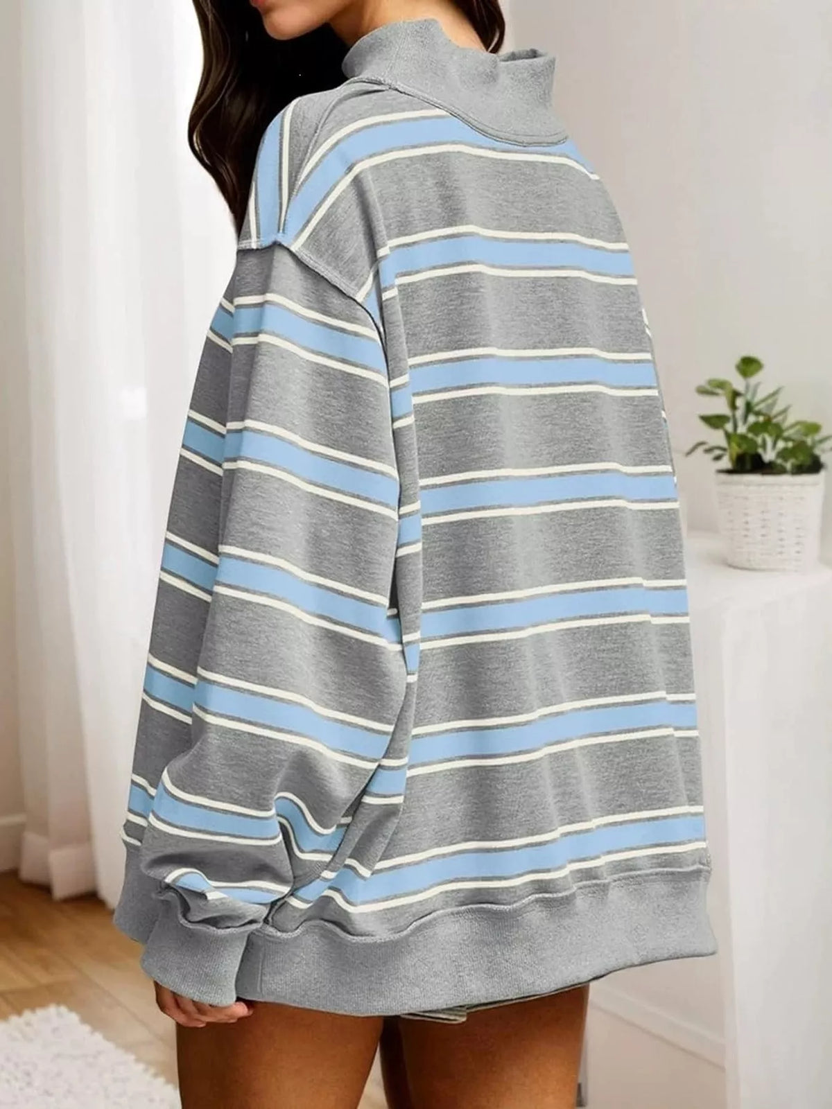 Mock neck long sleeve outfit set, back view