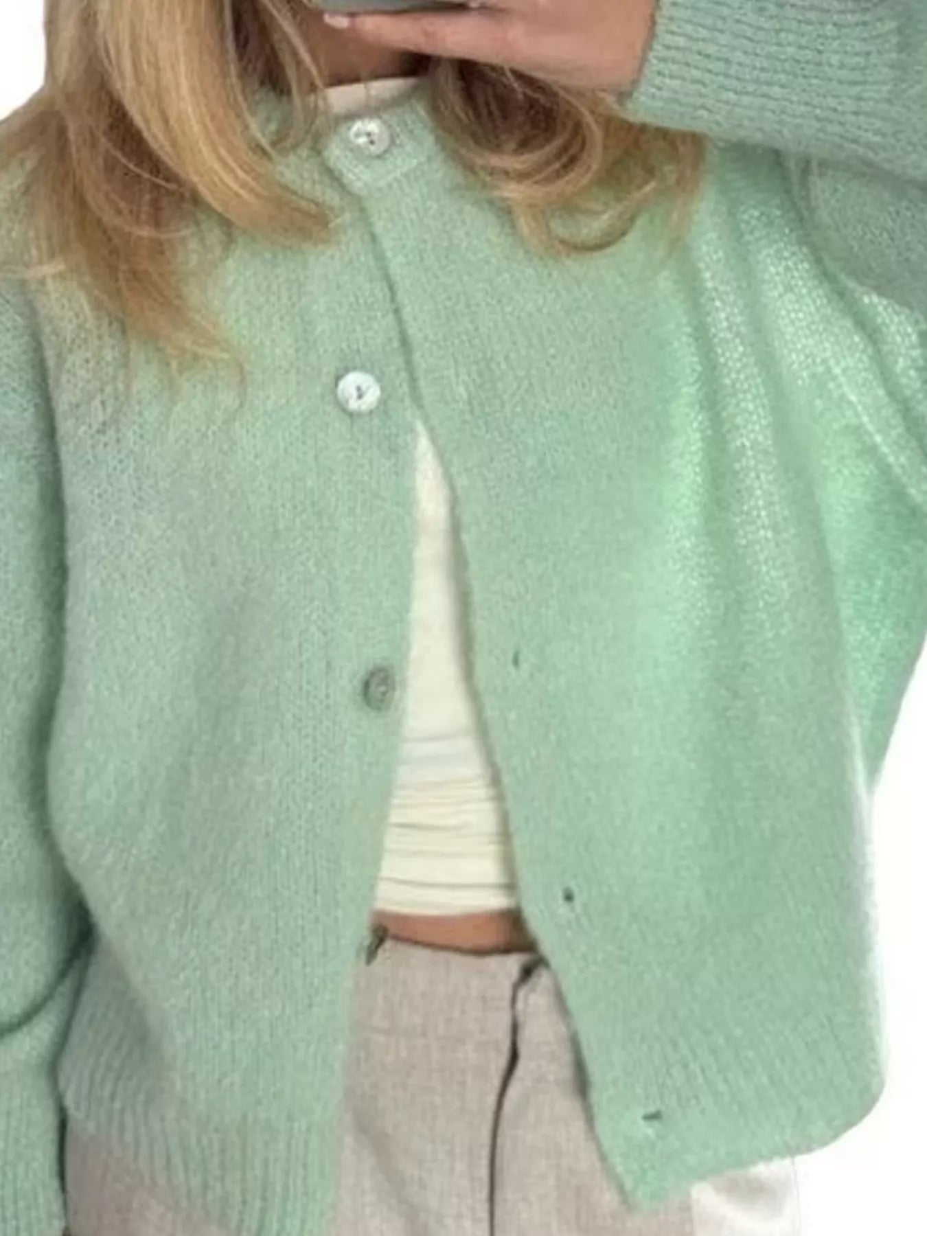 Trendsi Button Up Long Sleeve Cardigan -