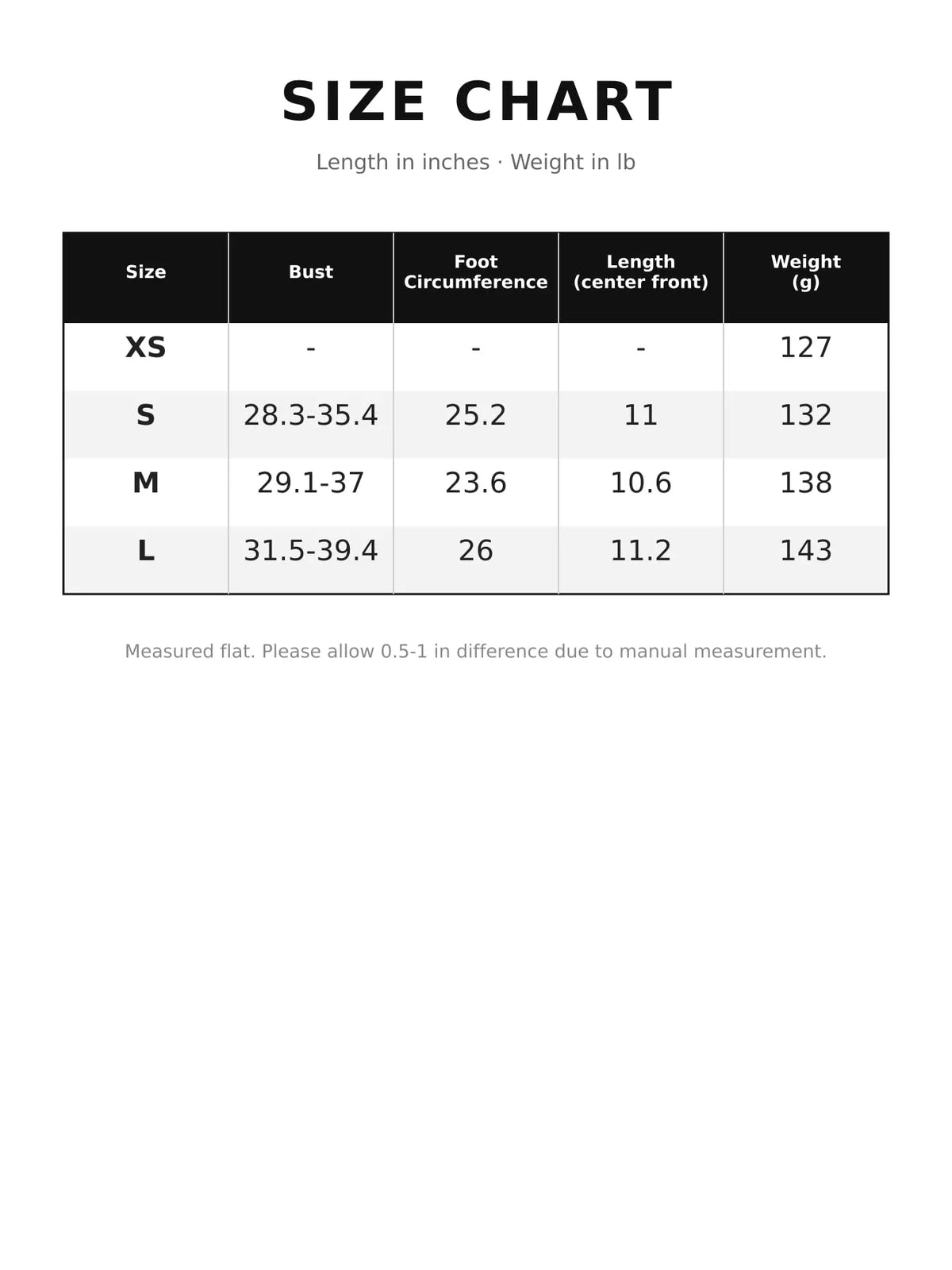Size chart for leopard sweetheart neck cami