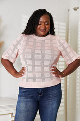 Trendsi Mandy Ribbed Trim Round Neck Knit Top -