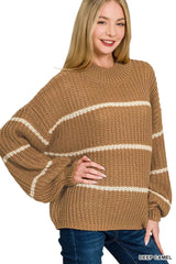 Trendsi Zenana Oversize Striped Sweater -