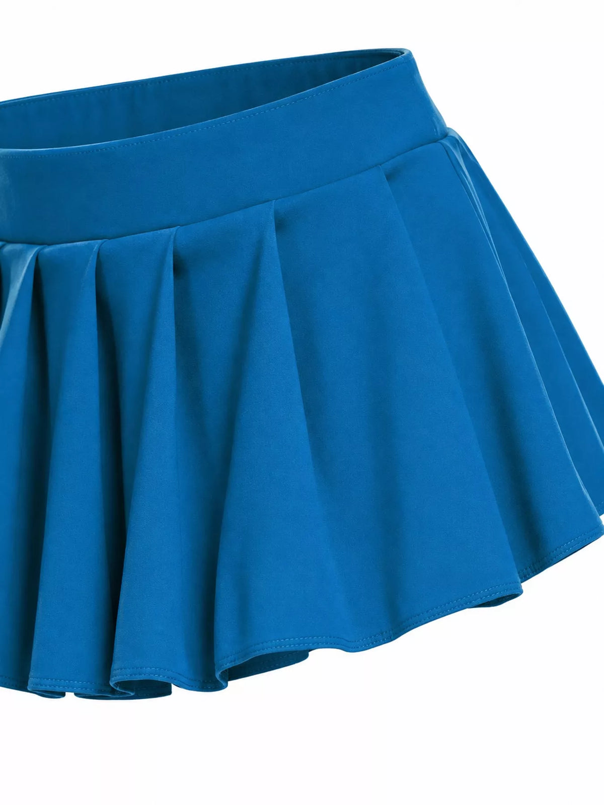 Pleated micro skirt, blue pleat detail